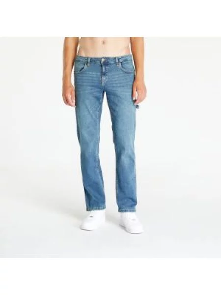 Jeans Urban Classics Carpenter Back Jeans Sand Destroyed Washed modré