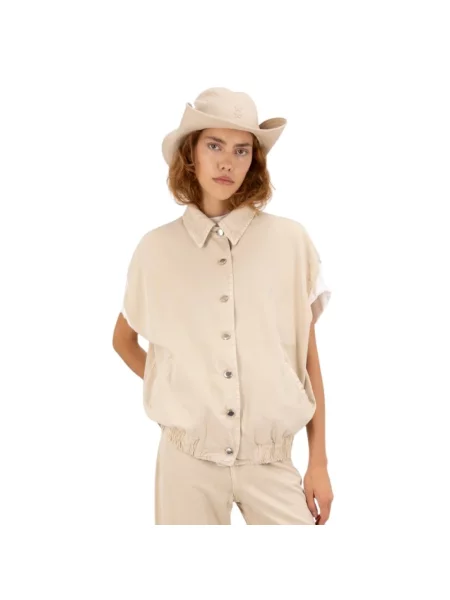 Kurtka jeansowa Icon Denim beżowa