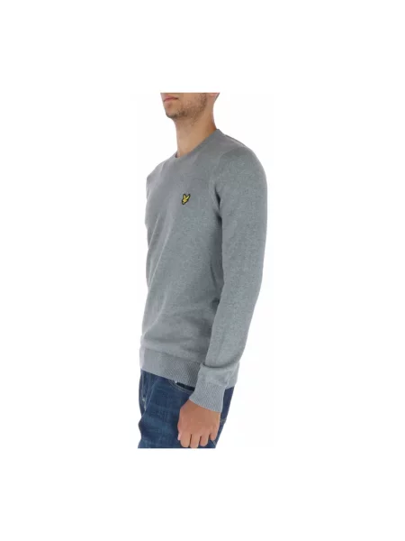 Długi sweter Lyle & Scott z nadrukiem szary