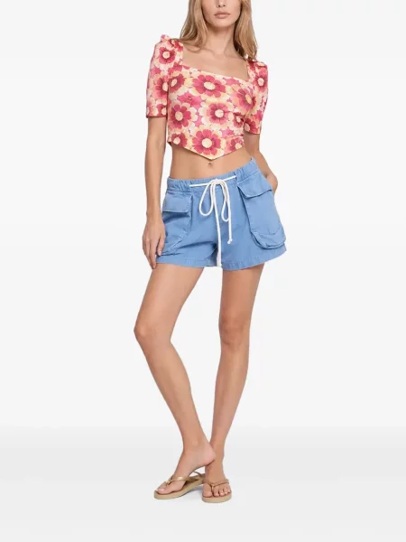 Top Free People cu model floral roz