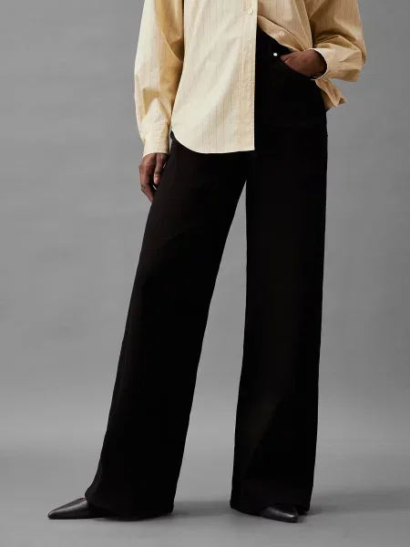 Широкі джинси Calvin Klein перероблений поліестер/бавовна чорний