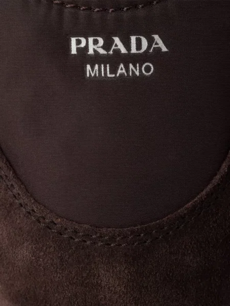 Balerini Prada din piele de căprioară maro
