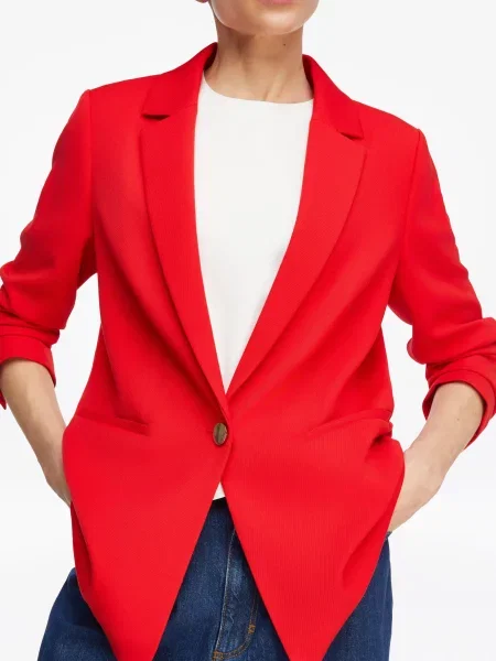 Marynarka z twillu Relaxed Fit czerwona