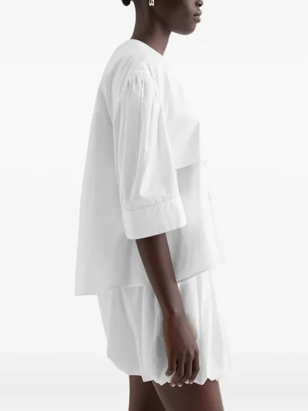 Cămașă Jil Sander din poplin scurtă alb