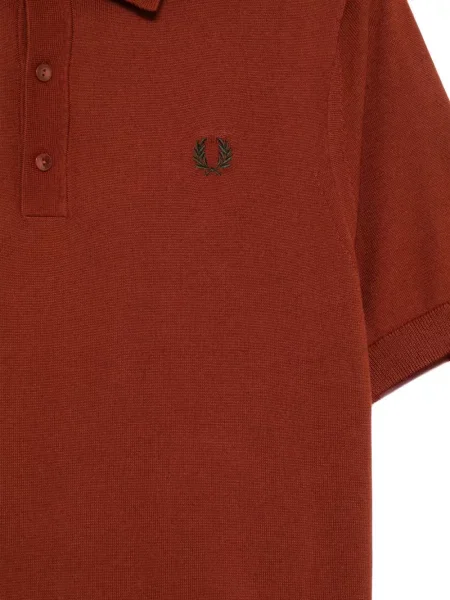 Tricou polo Fred Perry cu broderie maro