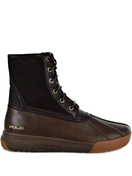 Sneakerși Polo Ralph Lauren din piele slip-on în carouri alb