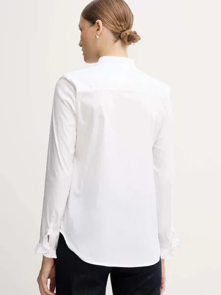 Mos Mosh cămașă HASSIE cu guler stand-up regular alb