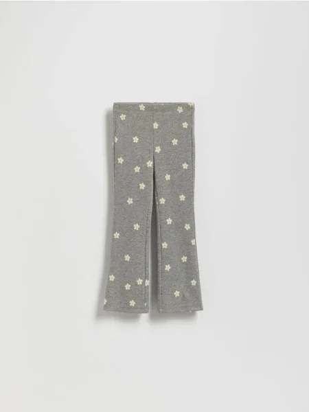 Reserved legginsy w kwiaty ciemnoszary