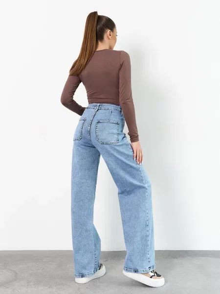 Широкі джинси ISSA Plus блакитний