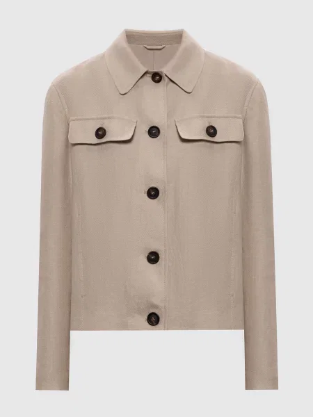 Куртка з льону Brunello Cucinelli бежева