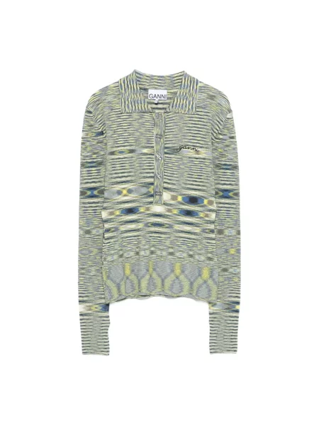 Dzianinowa koszulka polo Ganni