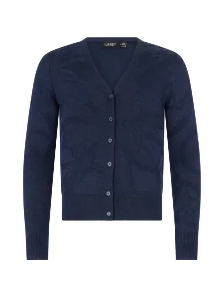 Cardigan Lauren Ralph Lauren cu decolteu în V albastru