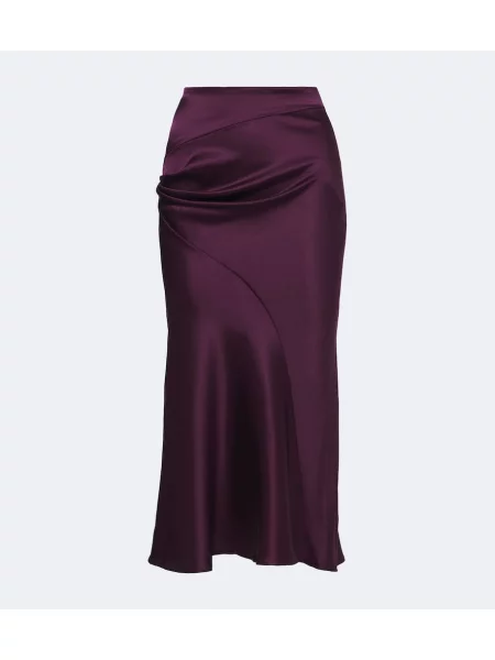Fustă midi Nina Ricci de mătase violet