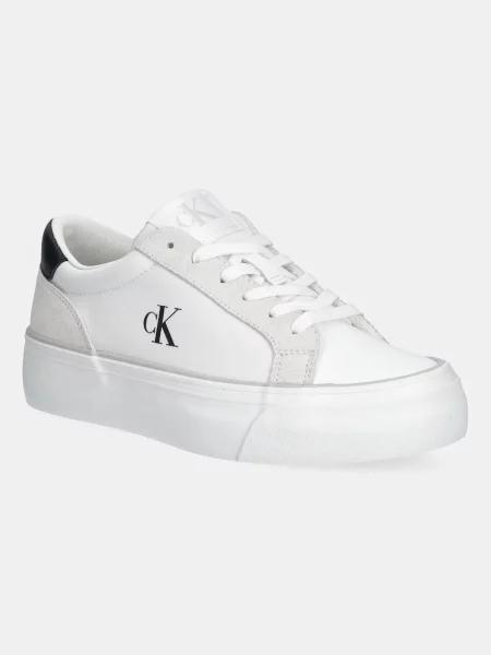Tenisky Calvin Klein Jeans VULC FLATFORM MG MIX bílá
