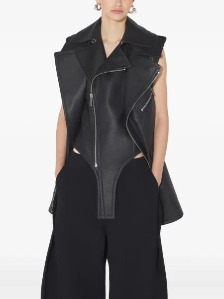 Vestă Jean Paul Gaultier din piele negru