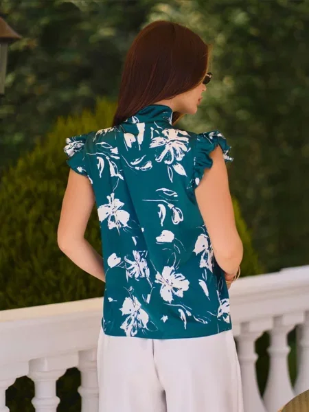 Блуза ISSA Plus шовк зелений