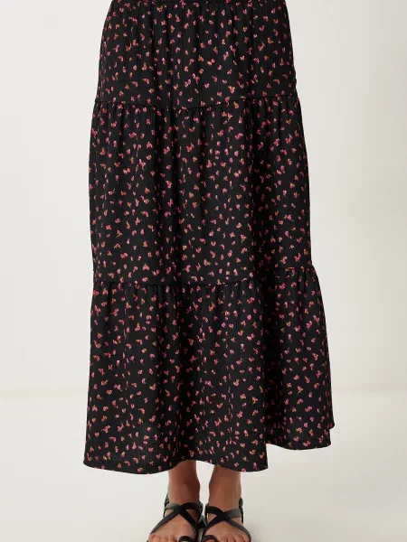 Happiness İstanbul Fustă verde / roz / roz închis negru