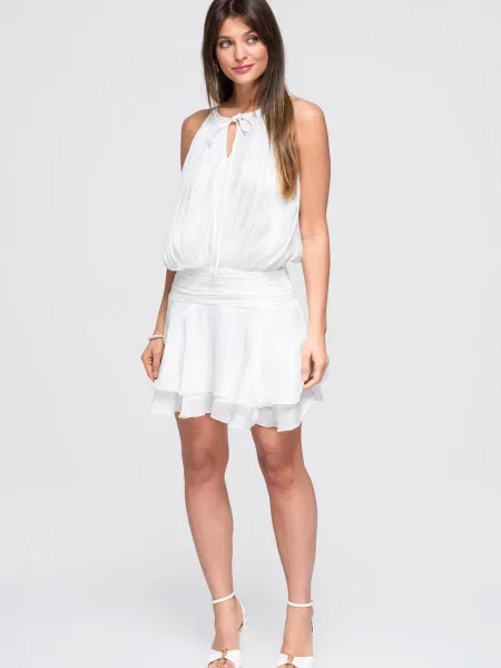 Rochie mini Edoti cu legături alb