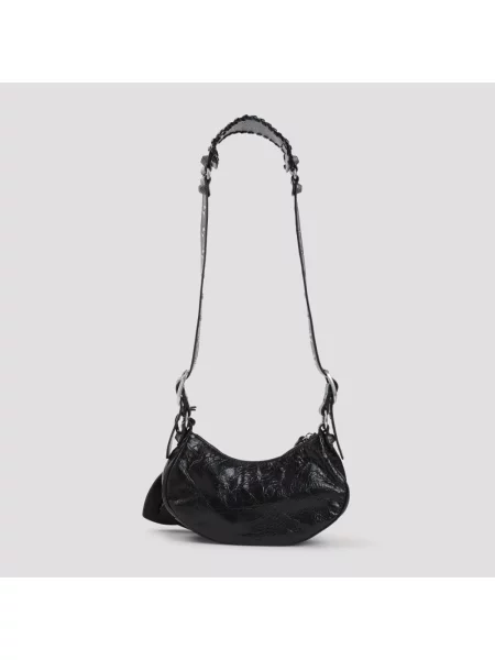 Lniana torebka Balenciaga czarna