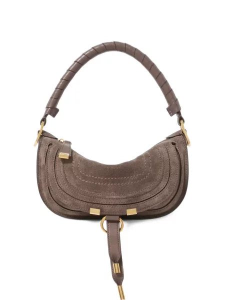 Geantă Chloé din piele de căprioară gri