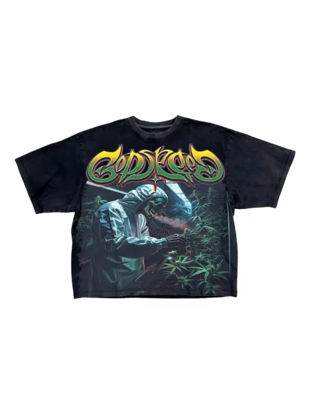 Tricou Godspeed cu imagine negru