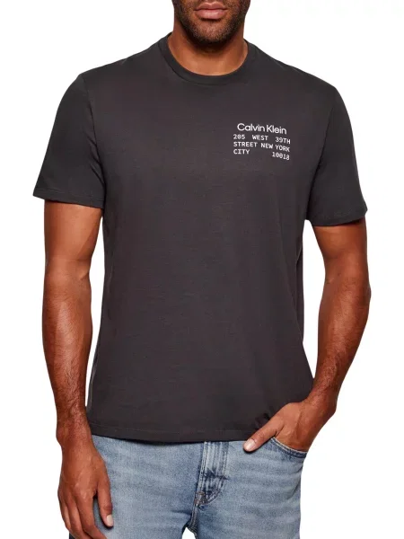 Calvin Klein Jeans Majica temno siva / bela črna