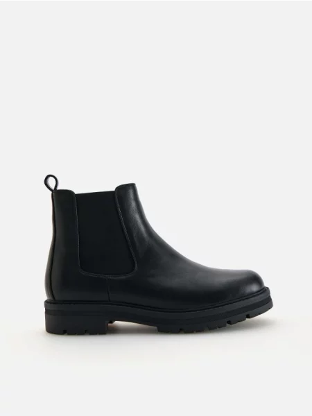 Reserved Botine din piele ecologică negru