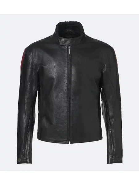 Geanta de piele Gucci cu dungi negru