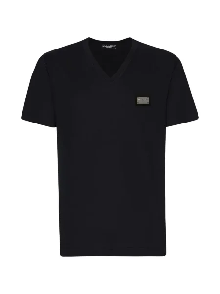 Tricou Dolce & Gabbana cu decolteu în V negru
