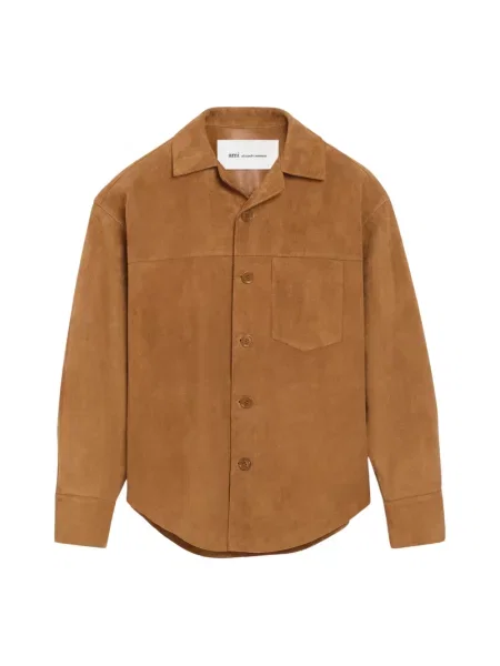 Koszula Ami Paris zamszowa brązowa