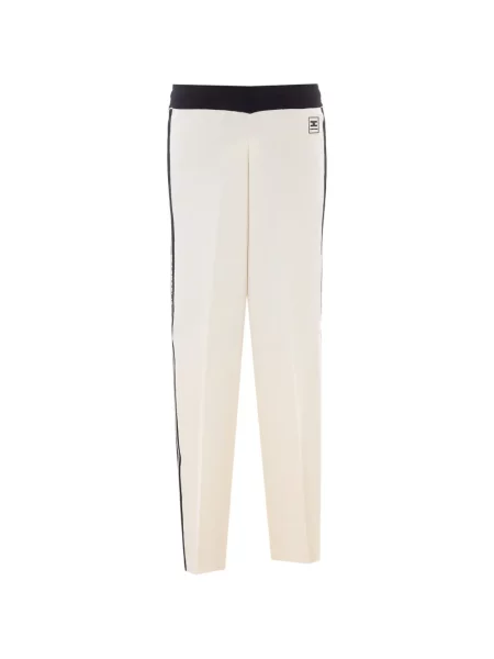 Pantaloni Elisabetta Franchi cu dungi cu autograf
