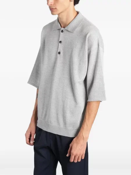 Scurt tricou polo Barena tricotate gri
