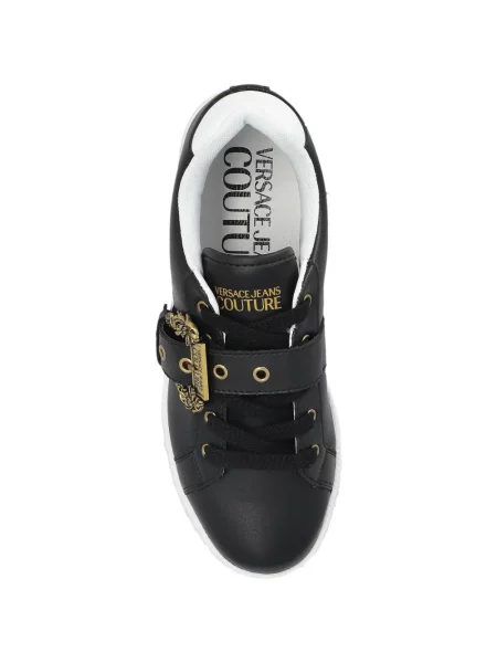 Кожени маратонки Versace Jeans Couture с катарама черно