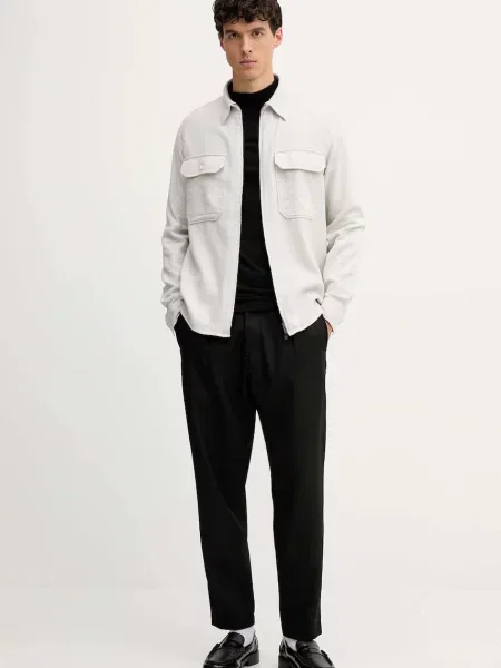 Armani Exchange koszula regular z kołnierzykiem klasycznym beżowy