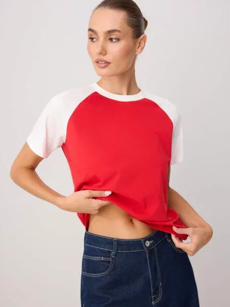 Trendyol Tricou roșu alb