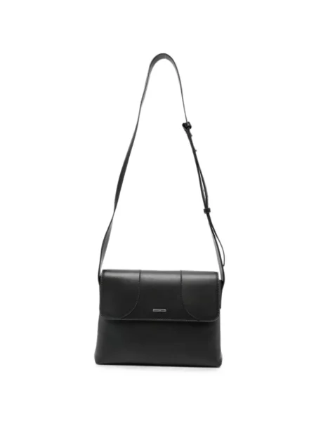 Geantă Emporio Armani din piele cu autograf negru