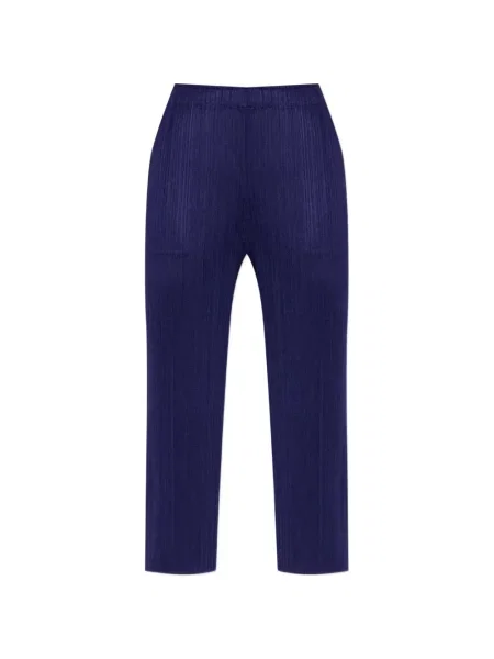 Pantaloni Pleats Please Issey Miyake albastru