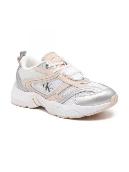 Calvin Klein Jeans Sneakers RETRO TENNIS cu adaos de piele argintiu