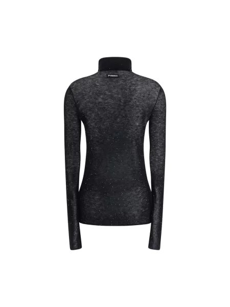 Sweter z golfem Pinko wełniany do golfa czarny