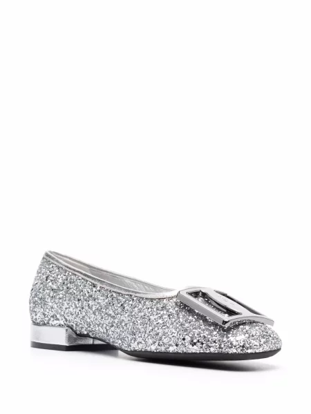 Balerini Ferragamo argintiu