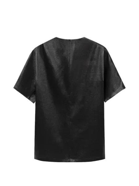 Scurt tricou Shanghai Tang din satin negru