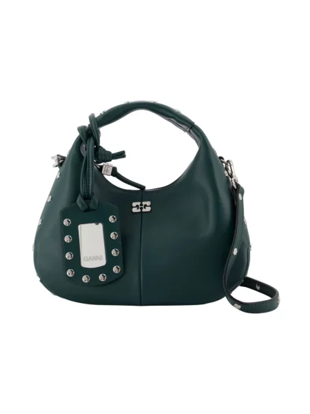 GANNI Hobo Mini Studs torebka zielona
