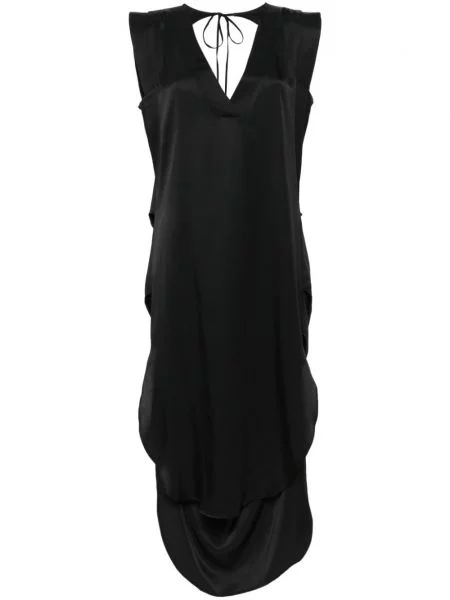 Midi haljina Andrea Ya'aqov s V-izrezom s draperijom