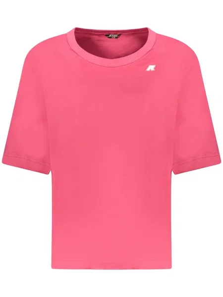 Krótka koszulka K-way z krótkim rękawem różowa