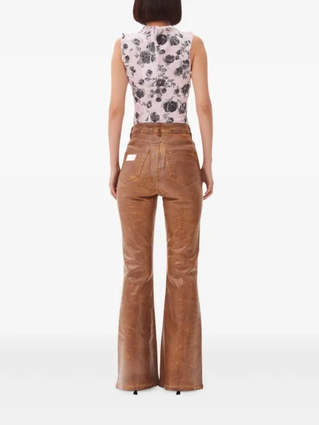 Blugi evazați Ganni evazate maro