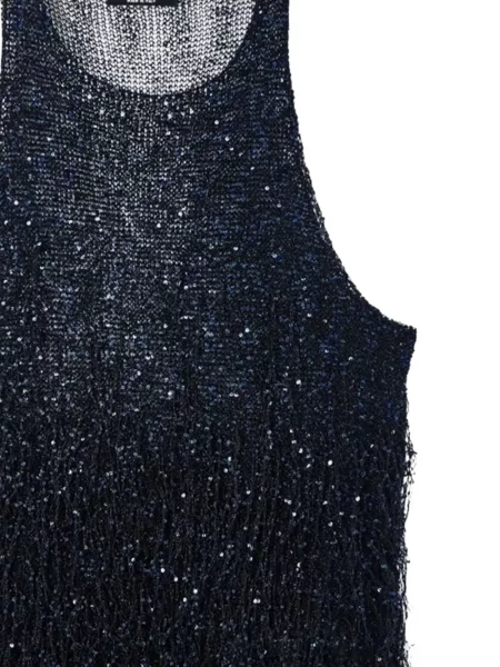 Top Giorgio Armani z cekinami niebieski