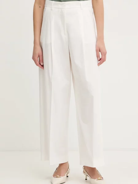 Weekend Max Mara hlače z elastanom BELLICO bela