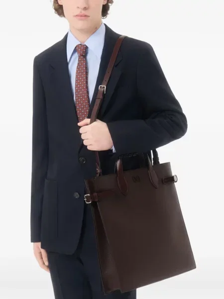 Geantă Valentino Garavani din piele maro
