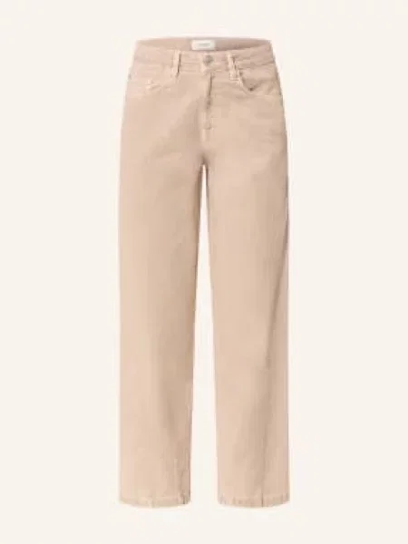 Opus Dżinsy Z Szerokimi Nogawkami Lolah beige beżowe