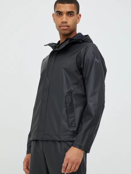 Helly Hansen geaca de ploaie barbati negru de tranzitie galben
